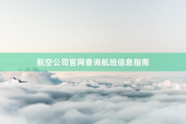 航空公司官网查询航班信息指南